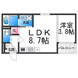 GRAND SUWA 1LDKの間取図画像