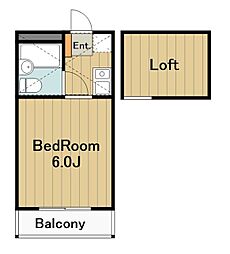 b'CASA淵野辺2re-born 1Kの間取図画像