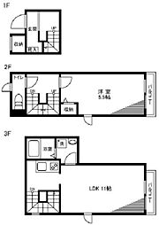 ヴィンテージ高松 3階1LDKの間取り