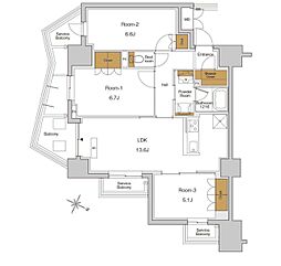 RJRPRECIA東十条ガーデン 3LDKの間取図画像
