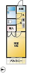 けやき 1Kの間取図画像