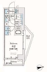 市谷仲之町ViewApartment 1Kの間取図画像