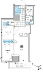 ルフォンプログレ北新宿 2LDKの間取図画像