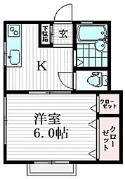 ハイツ角田 1Kの間取図画像