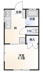 サンヨウハイツ 1DKの間取図画像