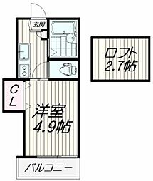 PRIME大崎 1Kの間取図画像