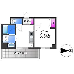 GROOVE平野 1Kの間取図画像