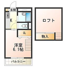 ハウス・パーク長居 1Kの間取図画像