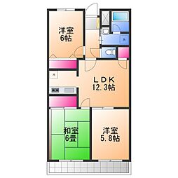 パークレーン 3LDKの間取図画像