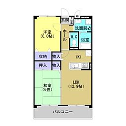ラフォーレ 2LDKの間取図画像