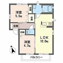 シャーメゾン・ヴィアーレＤ　III C0201 ｜ 高知県南国市大そね甲1291-7（賃貸アパート2LDK・2階・50.90㎡） その2