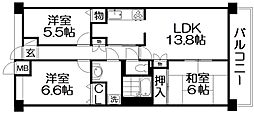 ステイツ枚方藤阪 3LDKの間取図画像