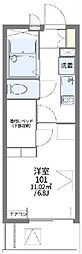 レオパレスシャルマン2 1Kの間取図画像