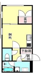 FLレジデンス神宮御苑6 1DKの間取図画像
