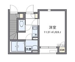 ブレスボヌール 1Kの間取図画像