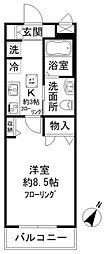 KIRIEMAISON国立 1Kの間取図画像