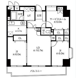 ドミール・コンフォール 2SLDKの間取図画像
