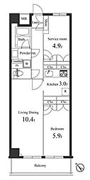 プライマル小石川 1SLDKの間取図画像