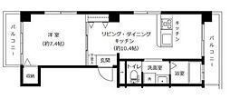 麻布長岡ハイツ 1LDKの間取図画像