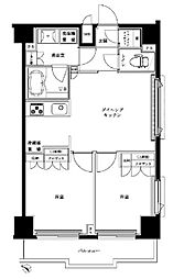 ルーブル多摩川南六郷 2DKの間取図画像