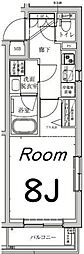 ルフレグランデ多摩川 1Kの間取図画像
