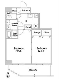 ヴェージュ三ノ輪 1LDKの間取図画像