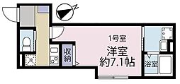 VINES海老名 1Kの間取図画像