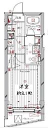 レガリス洗足池 1Kの間取図画像