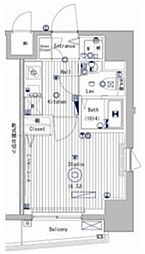 東武東上線 大山駅 徒歩11分の賃貸マンション 7階1Kの間取り