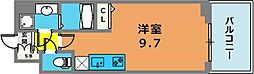 アプリーレ神戸元町 4階ワンルームの間取り