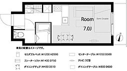 クレアシオン浅草 ワンルームの間取図画像