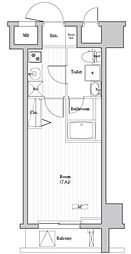 エル・グランジュテ新宿 1Kの間取図画像