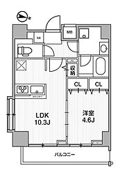 ルニック錦糸町 3階1LDKの間取り