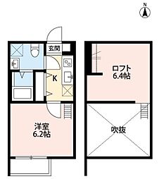 PrairieUn大宮 1Kの間取図画像