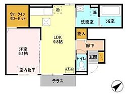 ペア 1LDKの間取図画像