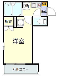 Glanz町屋アネックス 1階1Kの間取り