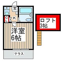 タウンコート大宮 1Kの間取図画像