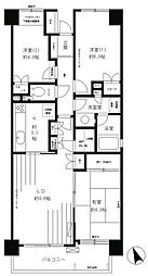 鷺沼パーク・ホームズウエストコート 3LDKの間取図画像