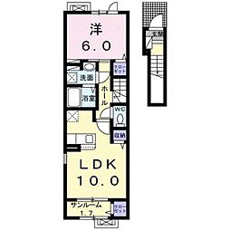 セレノ三和2 1LDKの間取図画像