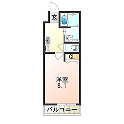 ベルドミール末広七番館 1Kの間取図画像