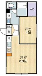 プラシード砧 1LDKの間取図画像