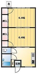 セフティーハウスグンジ 2DKの間取図画像
