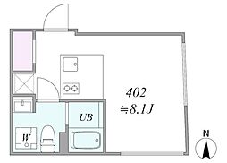 trias441 4階ワンルームの間取り