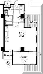 アーバンパーク代々木 6階1LDKの間取り
