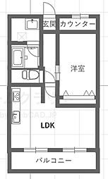 貴賓館 1LDKの間取図画像