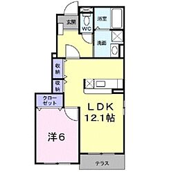 フィオーレ 1LDKの間取図画像