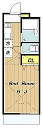 フォレスト相原 1Kの間取図画像