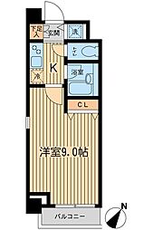 都営浅草線 西馬込駅 徒歩7分の賃貸マンション 4階1Kの間取り