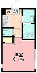 相模原市南区東林間6丁目アパート 1Kの間取図画像