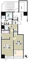 カルナ築地 1LDKの間取図画像